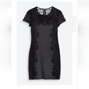 Poppy black and gray lace dress